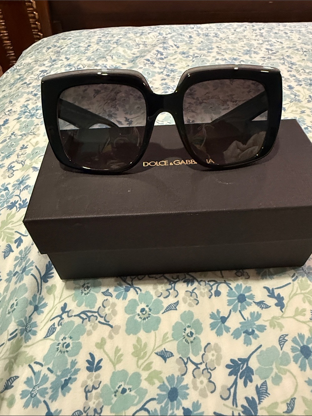 Dolce & Gabbana Black Oversized Square Sunglasses